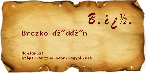 Brczko Ödön névjegykártya